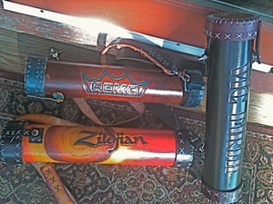 Image of DrumAddict Custom (PVC pipe) Leather stickbags are back!