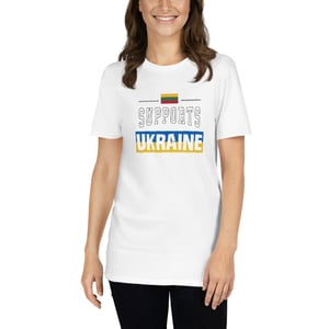 Image of Lithuania supports Ukraine Unisex T-Shirt