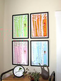 Image 5 of Any 2 Cardinal Seasons Silkscreen Birches Art Prints