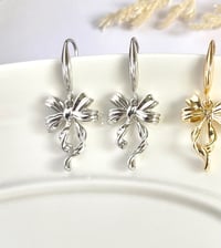 Image 3 of “Lacy” Ribbon Bow Earrings