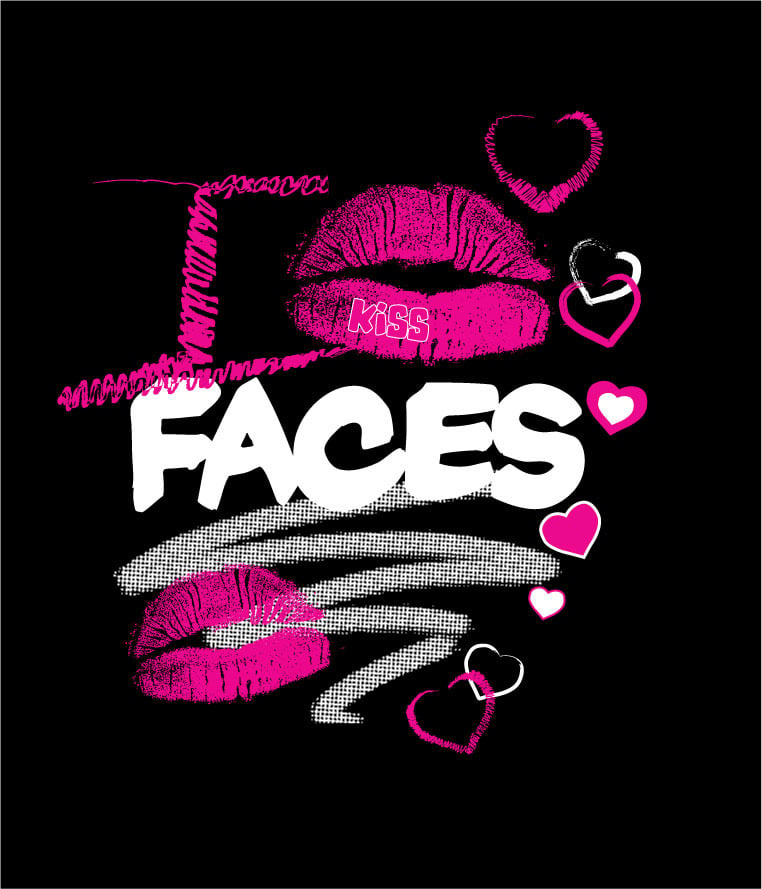 "I KISS FACES" Blk/Pink T-shirt!!!