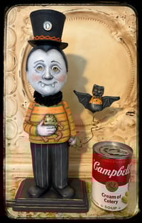 Image 3 of Vampire Dracula sculpture Halloween Folk Art Penny Grotz