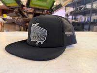 Image 2 of Universal Language Flatbill Trucker (black)