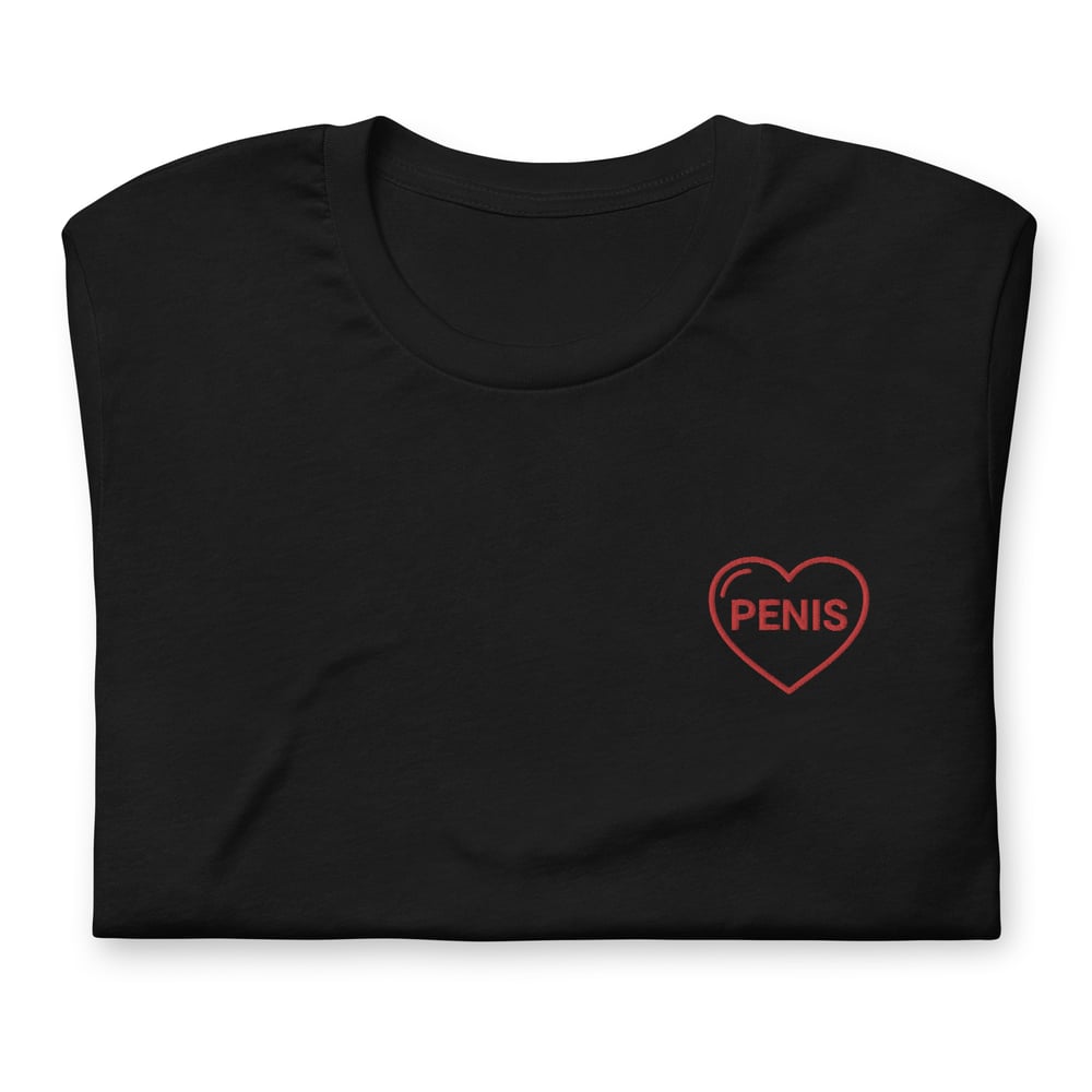 Penis Heart Embroidered T-Shirt
