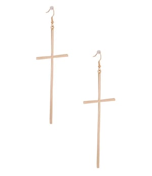 Image of Crave Long Cross Earrings