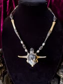 Fuzzy Chicken Head - Bone Necklace