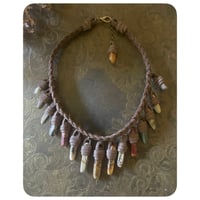 Image 2 of The Empress Necklace - Mixed Jaspers and Dusty Brown Leather Quatre