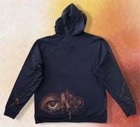Image 1 of ‘EASY TIGER’ BLEACH PAINTED PULLOVER HOODIE LARGE