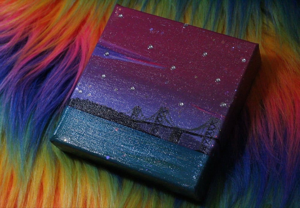 Image of “Under the Berry Sky” 🌊🫐🍓 6x6 1/1 Original 