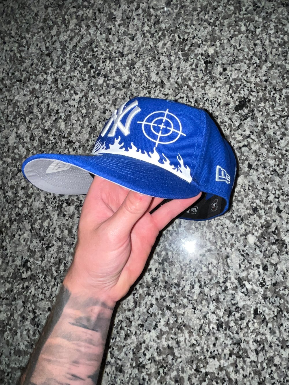 Image of BLUE FLAME NY YANKEES CUSTOM FITTED 