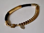 Image of 'Rozie' Gold & Leather Bracelet