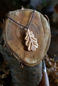 Image 10 of     Oak Leaf Pendant Necklace
