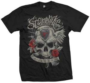 Image of Stonelake Guitars Skull & Roses T-shirt (Black)