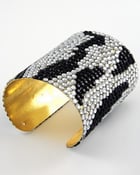 Image of JUNGLE LOVE - Black and White Crystalized Cuff 