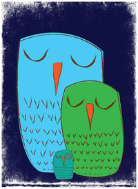 Image 1 of We 3 Owls Goodnight Nursery Art Print