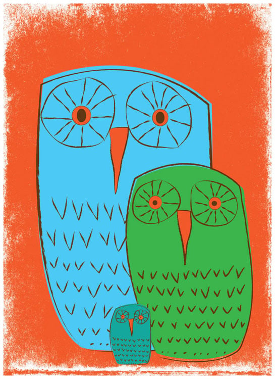 Image of We 3 Owls Good Morning Nursery Art Print 