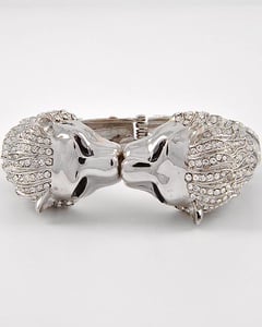 Image of Double Lion Head Bangle Bracelet