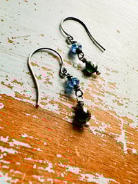 Image 1 of kyanite and green tourmaline earrings