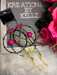Image 1 of Rainbow Ripple Large Hoops