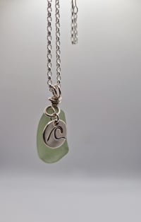 Image 4 of Scottish Sea Glass and Wave Charm Necklace