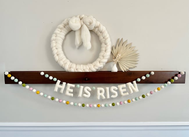 He Is Risen Garland - Robin’s Egg