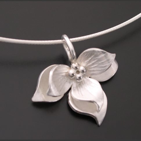 Image of Sterling Lotus Pendant