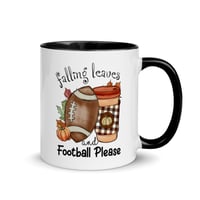Image 1 of Falling Leaves Football Please, Mug with Color Inside