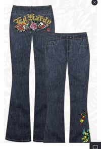 ED HARDY BUTTERFLIES BOOTCUT JEANS