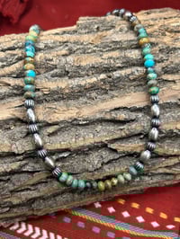 Image 3 of Turquoise Rondel Necklace 16.5”