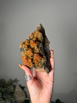 XL SHIMMERY HALLOWEEN ORANGE VANADINITE SPECIMENS FROM MOROCCO B