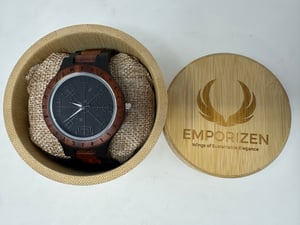 Image of Emporizen Vegvisir Wooden Watch Ancient Norse 