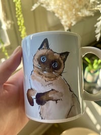 Image 1 of Custom Hand Painted Cat Mug 