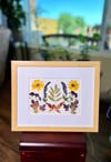 Calendula, Veronica, Nandina, Wisteria And Mum Wildflower Art In 8" X 10" Frame (Item# 2023038)