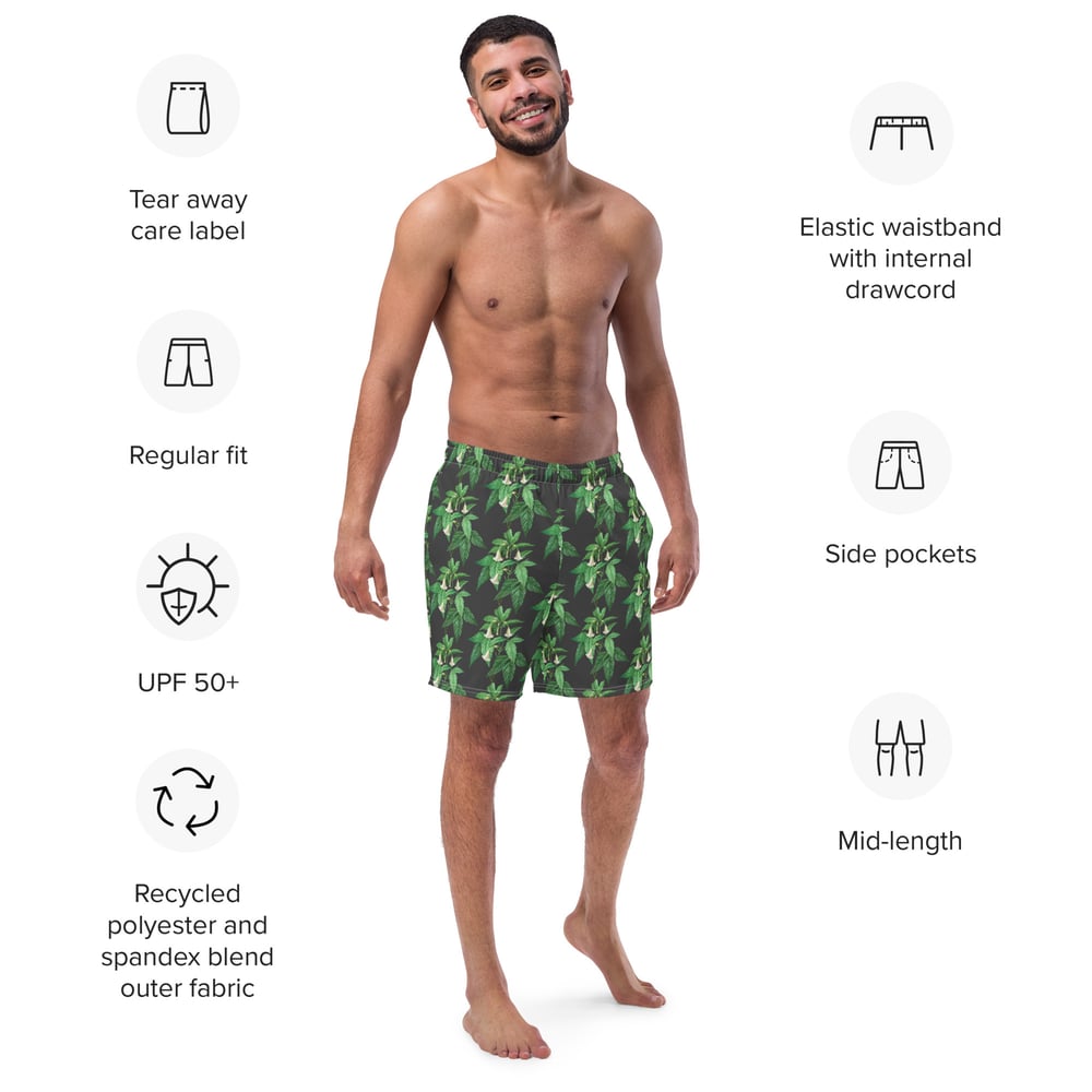 Image of Green Leaf Swim Trunks