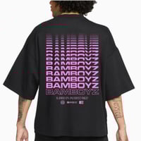 Image 1 of Based in PR Boxy fit Black & pink T 