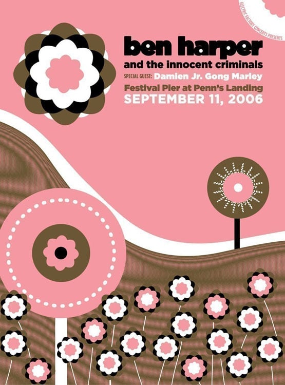 Image of Ben Harper & The Innocent Criminals Silkscreen Poster (Pink)