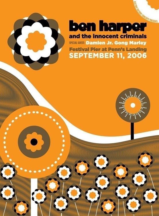Image of Ben Harper & The Innocent Criminals Silkscreen Poster (Orange)