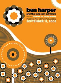 Image 1 of Ben Harper & The Innocent Criminals Silkscreen Poster (Orange) 