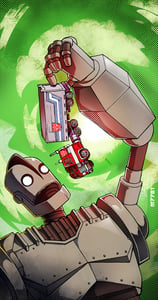 Image of iron giant vs optimus prime