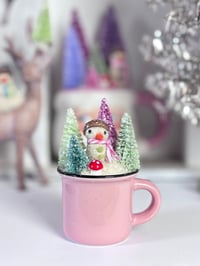 Image 1 of Winter Scene - Pink Mini Mug 