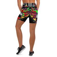 Image 4 of BOSSFITTED Black and Colorful Logo AOP Yoga Shorts