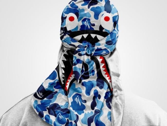 Scarf Blue Bape Durag Fashion Camouflage Printed Long Tail Pirate