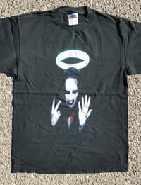 Image 6 of Vtg 1990s Marilyn Manson Middle Fingers Tultex T-Shirt Size (M)