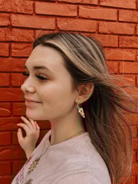 Image 2 of Pizza Slice Dangle Earrings