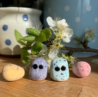 Image 7 of Mini Egg Guys Small (Pale Blue or Lilac) standing decoration