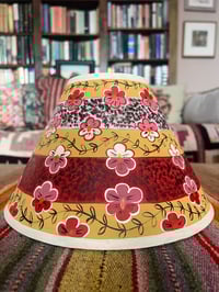 Image 1 of Winter Violas - 25cm base hand painted fabric shade