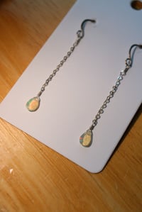 Image 5 of Ethiopian Opal Chained Earrings (2 pairs available)