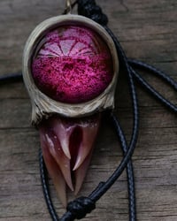 Image 3 of Magenta Bloom Snaggletooth Pendant OOAK