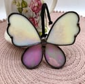 Pink & Ivory Stained Glass Butterfly 