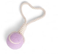 Image 2 of Personalized Lilac Knotted Tennis Ball Chew Toy Rope Tug-Of-War Interactive Toy 